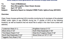 Quarterly Report on Adopted CRMC PROW (2015:Q1:Middletown)